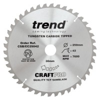 Trend CSB/CC25042 Craft Blade CC 250mm X 42t X 30mm £37.66